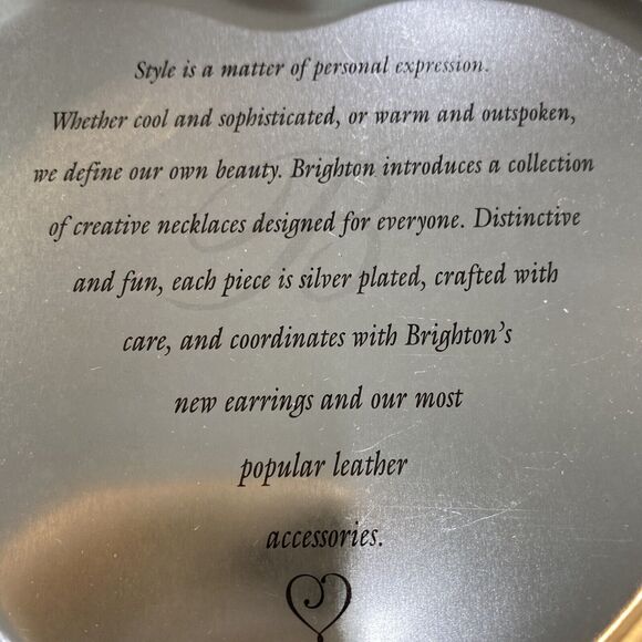 Brighton Heart Shaped Box Jewelry Keepsake Gift Metal Tin Empty Container 5.5” - Picture 6 of 7